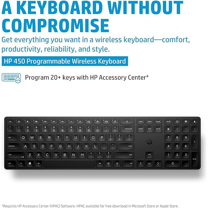 Buy Gadcet Dagenham,HP 450 Programmable Wireless Keyboard – 20+ Programmable Keys, Adjustable Incline, 20+ Month Battery, 60% Recycled Materials - Black - Gadcet UK | UK | London | Scotland | Wales| Near Me | Cheap | Pay In 3 | Keyboards